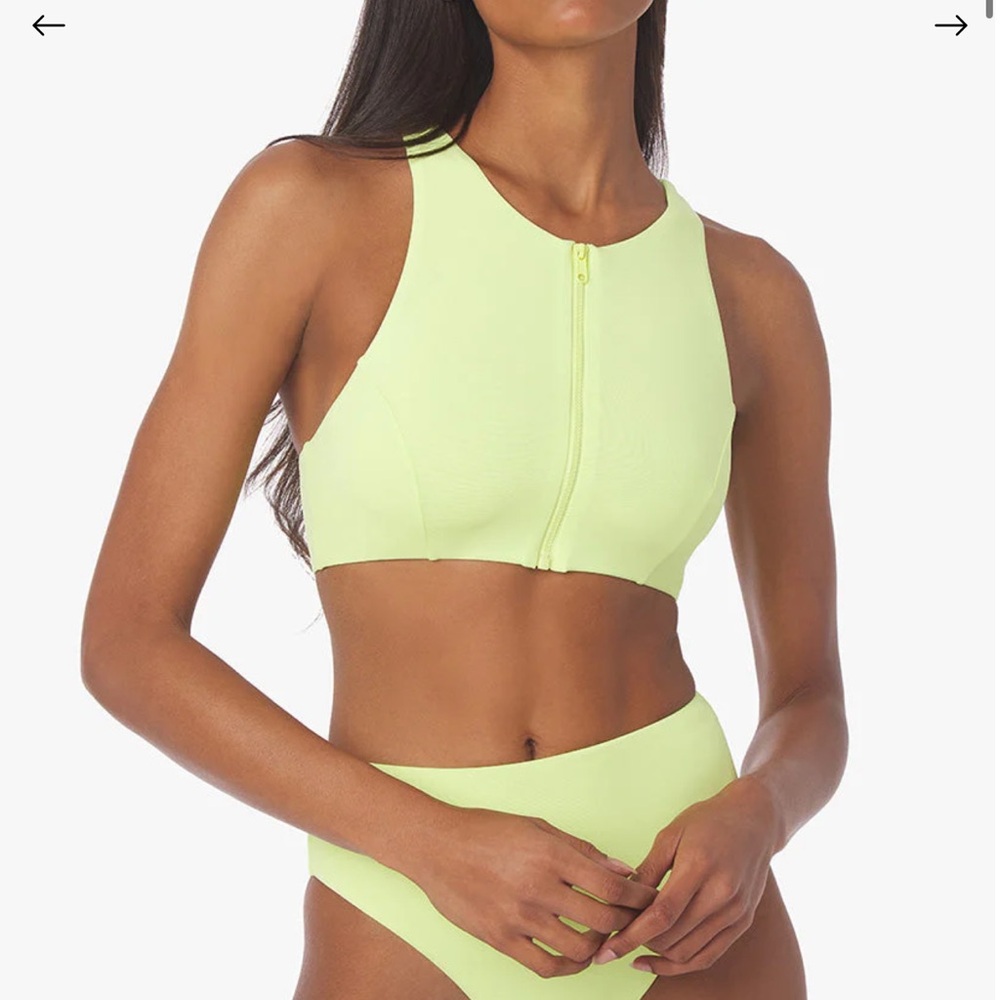 Zip Front Racerback Bikini Top - Picture 2 of 6